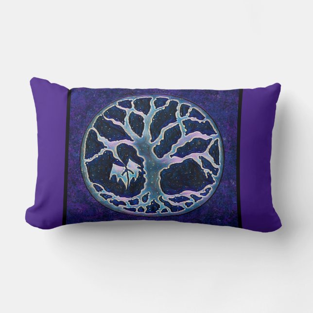 Almofada Lombar Travesseiro de Viagem em azul e roxo (Frente)