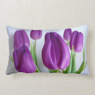 Almofada Lombar travesseiro decorador de Tulipas Bonito Lavandas