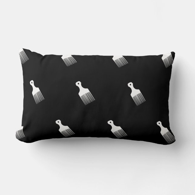 Almofada Lombar Travesseiro decorativo afro preto e branco do (Frente)