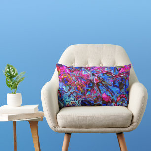 Almofada Lombar Travesseiro decorativo azul brilhante e espiritual