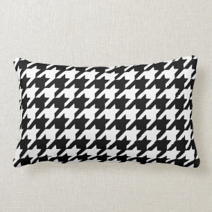 Almofada Lombar Travesseiro decorativo Black Houndstooth