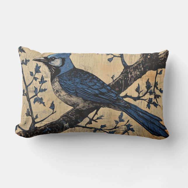 Almofada Lombar Travesseiro decorativo Bluejay II (Frente)