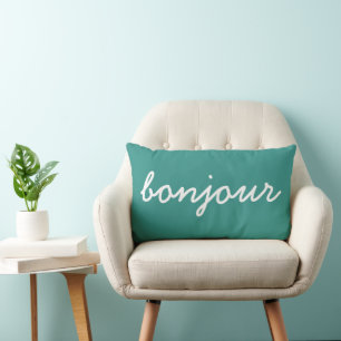 Almofada Lombar Travesseiro decorativo Bonjour Turquoise, Sala de 