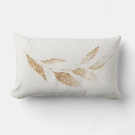 Almofada Lombar Travesseiro decorativo Botânico Dourado Folha Eleg