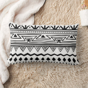 Almofada Lombar Travesseiro decorativo branco e preto americano na