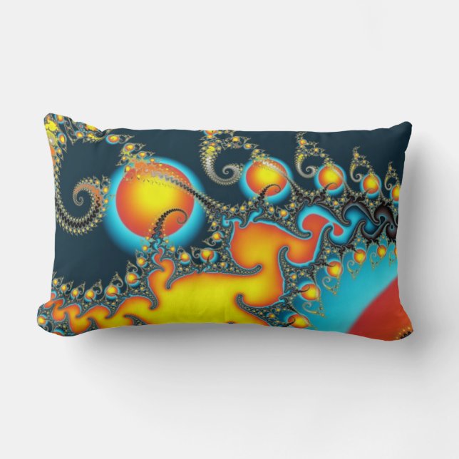 Almofada Lombar Travesseiro decorativo de Burst de Fogo (Frente)