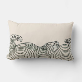 Almofada Lombar Travesseiro decorativo de decoração de ondas coste