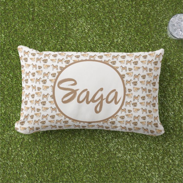 Almofada Lombar Travesseiro decorativo de design de cães ao ar liv (Grama)