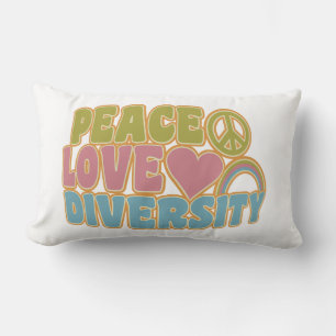 ALMOFADA LOMBAR TRAVESSEIRO DECORATIVO DE DIVERSIDADE DE AMOR DE P
