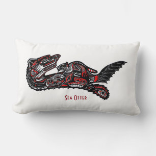 Almofada Lombar Travesseiro decorativo de Haida Art Sea Otter Wild