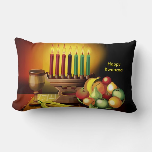 Almofada Lombar Travesseiro decorativo de Kwanzaa (Frente)