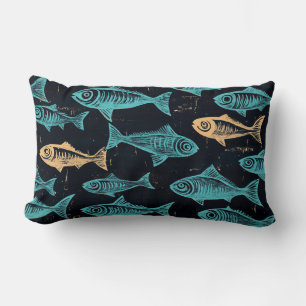 Almofada Lombar Travesseiro decorativo de madeira de peixe
