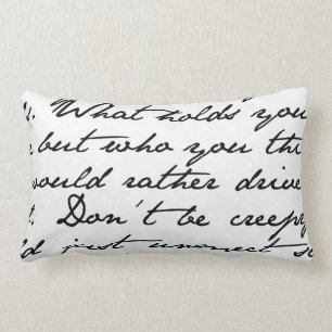Almofada Lombar Travesseiro decorativo de Manuscrito de Script Pre