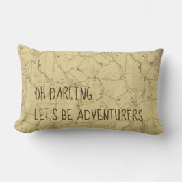 Almofada Lombar Travesseiro decorativo de Mapa de Viagem de vamos 