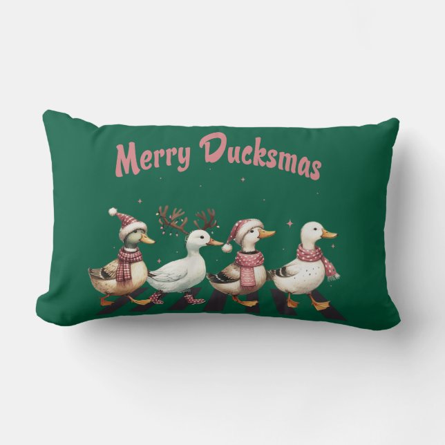 Almofada Lombar Travesseiro decorativo de natal Feliz Duckmas (Frente)