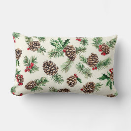 Almofada Lombar Travesseiro decorativo de Natal Rustic Pinecone &