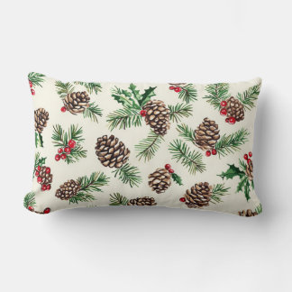 Almofada Lombar Travesseiro decorativo de Natal Rustic Pinecone & 
