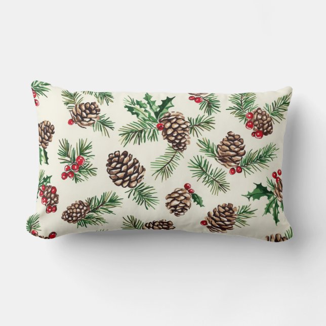 Almofada Lombar Travesseiro decorativo de Natal Rustic Pinecone &  (Frente)