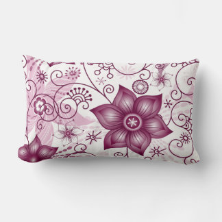 Almofada Lombar Travesseiro decorativo de padrão branco e cor-de-r