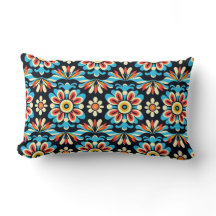 Travesseiro decorativo de Padrão de Folk Mexicano 