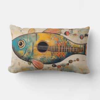 Almofada Lombar Travesseiro decorativo de Peixe de Violão
