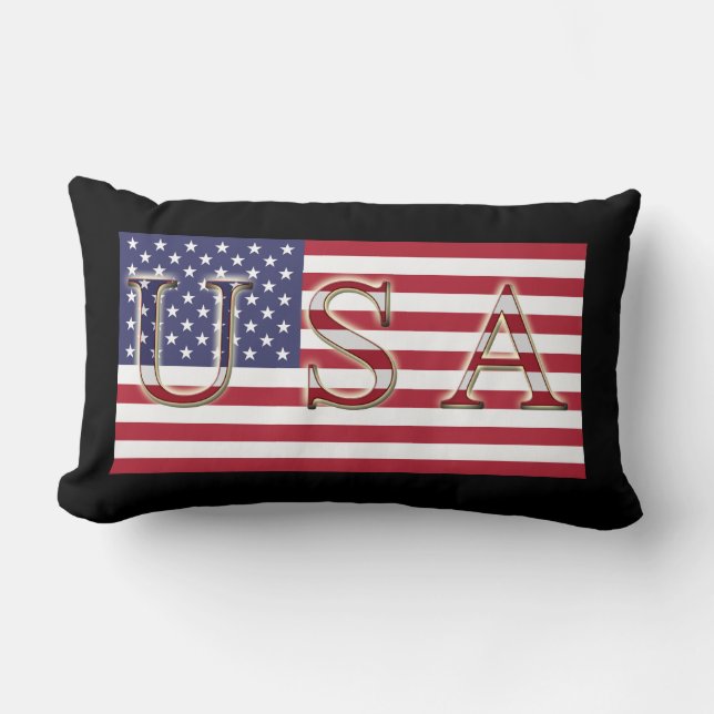 Almofada Lombar TRAVESSEIRO DECORATIVO de Sinalizador EUA (Frente)