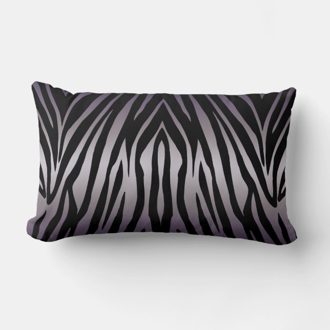 Almofada Lombar Travesseiro decorativo de Zebra Roxo e Negra (Frente)