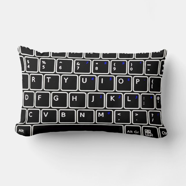 Almofada Lombar Travesseiro decorativo Design do teclado do comput (Frente)