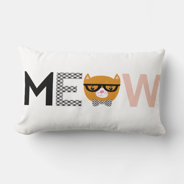 Almofada Lombar Travesseiro decorativo do gato do Meow (Frente)