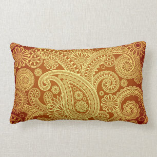 Almofada Lombar Travesseiro decorativo Dourado e marrom do
