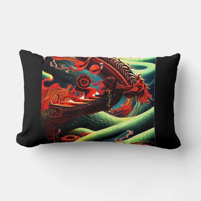 Almofada Lombar Travesseiro decorativo DRAGON ASIAN (Frente)