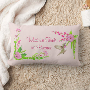 Almofada Lombar Travesseiro decorativo Floral Nostálgico Rosa e Ve