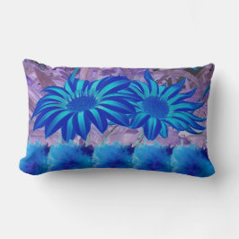 Almofada Lombar Travesseiro Decorativo Flores Azuis