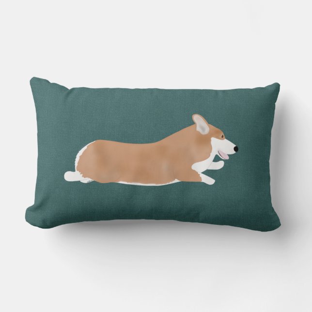 Almofada Lombar Travesseiro decorativo Flying Corgi (Frente)