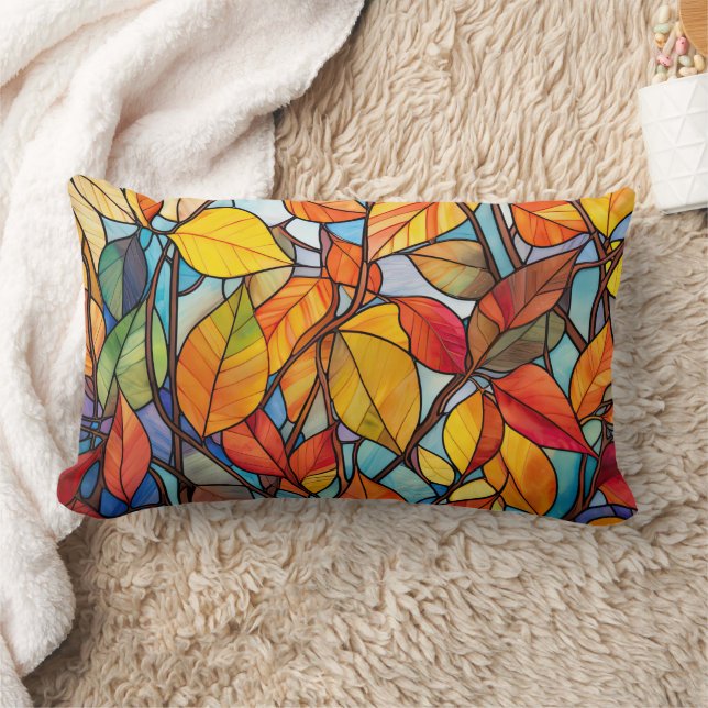 Almofada Lombar Travesseiro decorativo Folha Retangular (Cobertor)