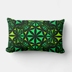 Almofada Lombar Travesseiro decorativo Fratural de Algodão Verde