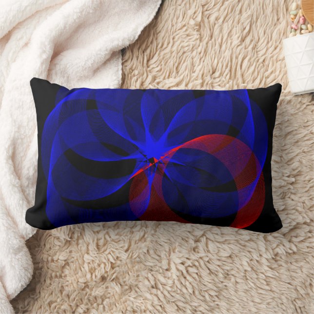 Almofada Lombar Travesseiro decorativo Geométrico com Ênfase Azul  (Cobertor)