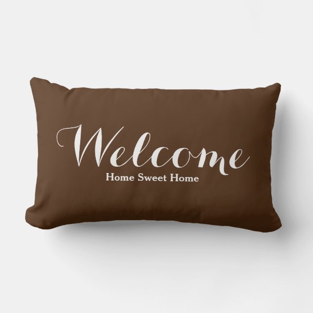 Almofada Lombar Travesseiro decorativo Home Sweet de Boas-vindas (Frente)