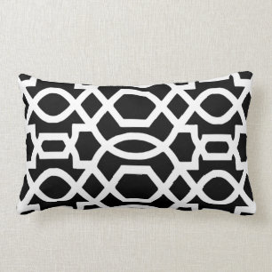 Almofada Lombar Travesseiro decorativo Impressão de Trellis Preto