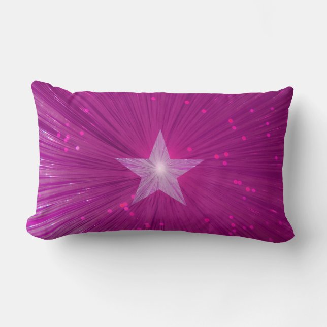 Almofada Lombar Travesseiro decorativo impresso Pink Star (Frente)