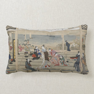 Almofada Lombar Travesseiro decorativo japonês da arte de Utamaro
