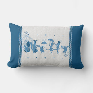 Almofada Lombar Travesseiro decorativo lombar de rapsódia azul
