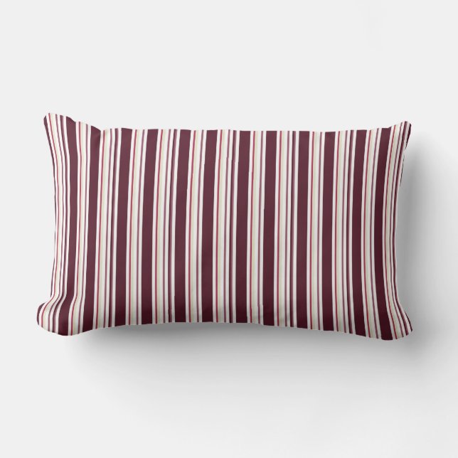 Almofada Lombar Travesseiro decorativo Maroon Fine Stripes (Frente)