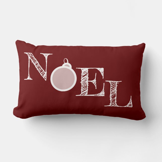 Almofada Lombar Travesseiro decorativo Noel Maroon Holiday (Frente)