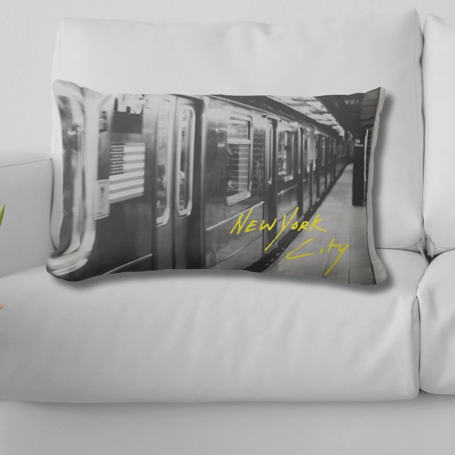 Almofada Lombar Travesseiro decorativo Nova Iorque de Bic Urbano (NYC Subway Throw Pillow Front)