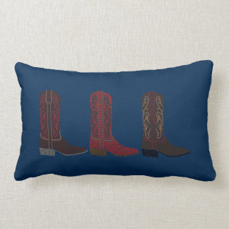 Almofada Lombar Travesseiro decorativo ocidental das botas, azul