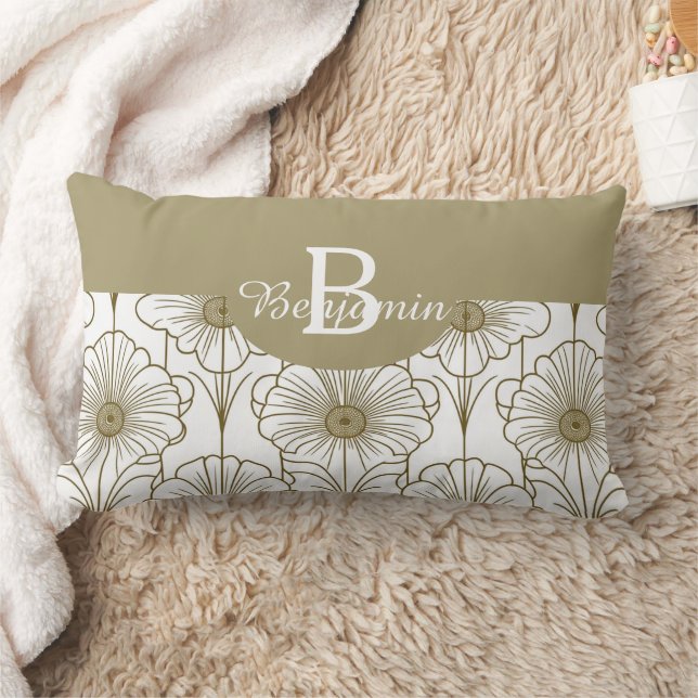 Almofada Lombar Travesseiro decorativo Padrão Floral de Linha Dour (Cobertor)