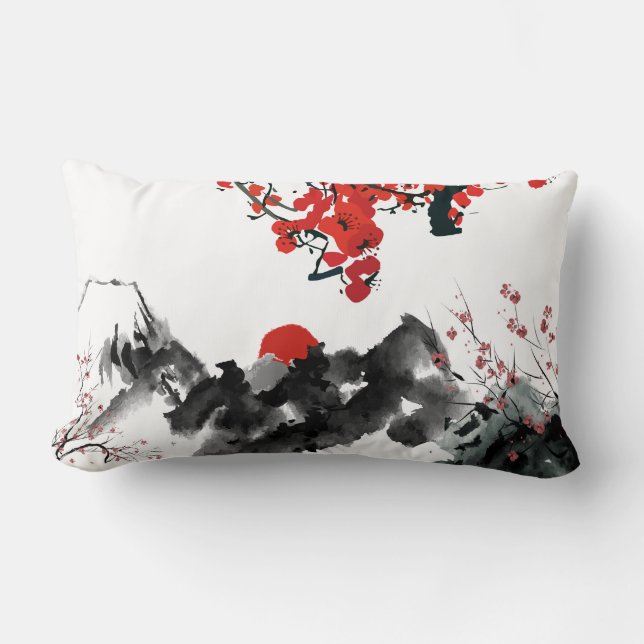 Almofada Lombar Travesseiro decorativo paisagista japonês (Frente)