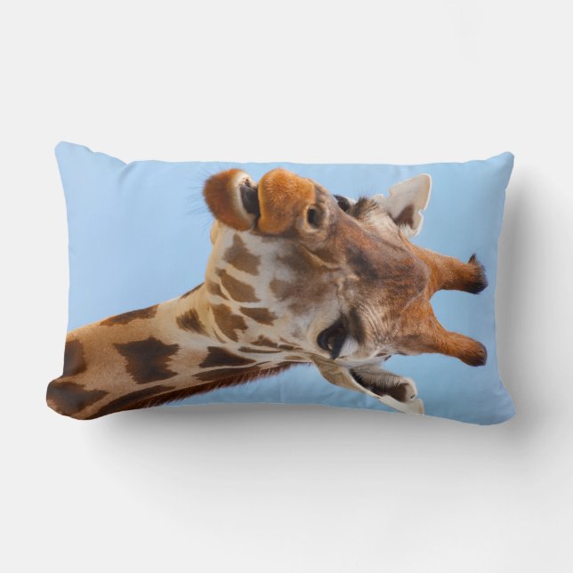Almofada Lombar Travesseiro decorativo personalizado Giraffe Portr (Frente)