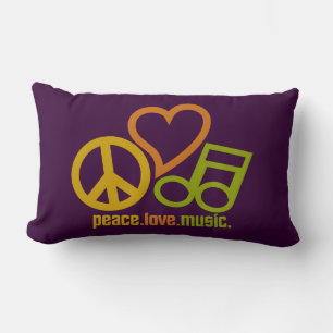 Almofada Lombar Travesseiro decorativo personalizado Peace-Love-Mu